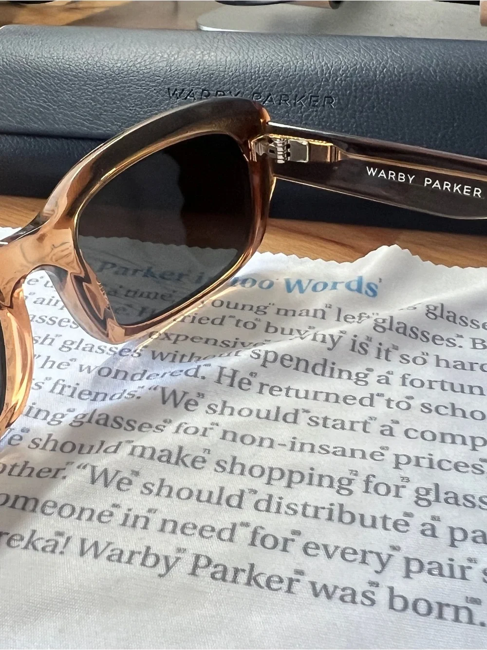 Warby Parker Lonnie Sunglasses in Light Tortoiseshell with Polarized Lenses